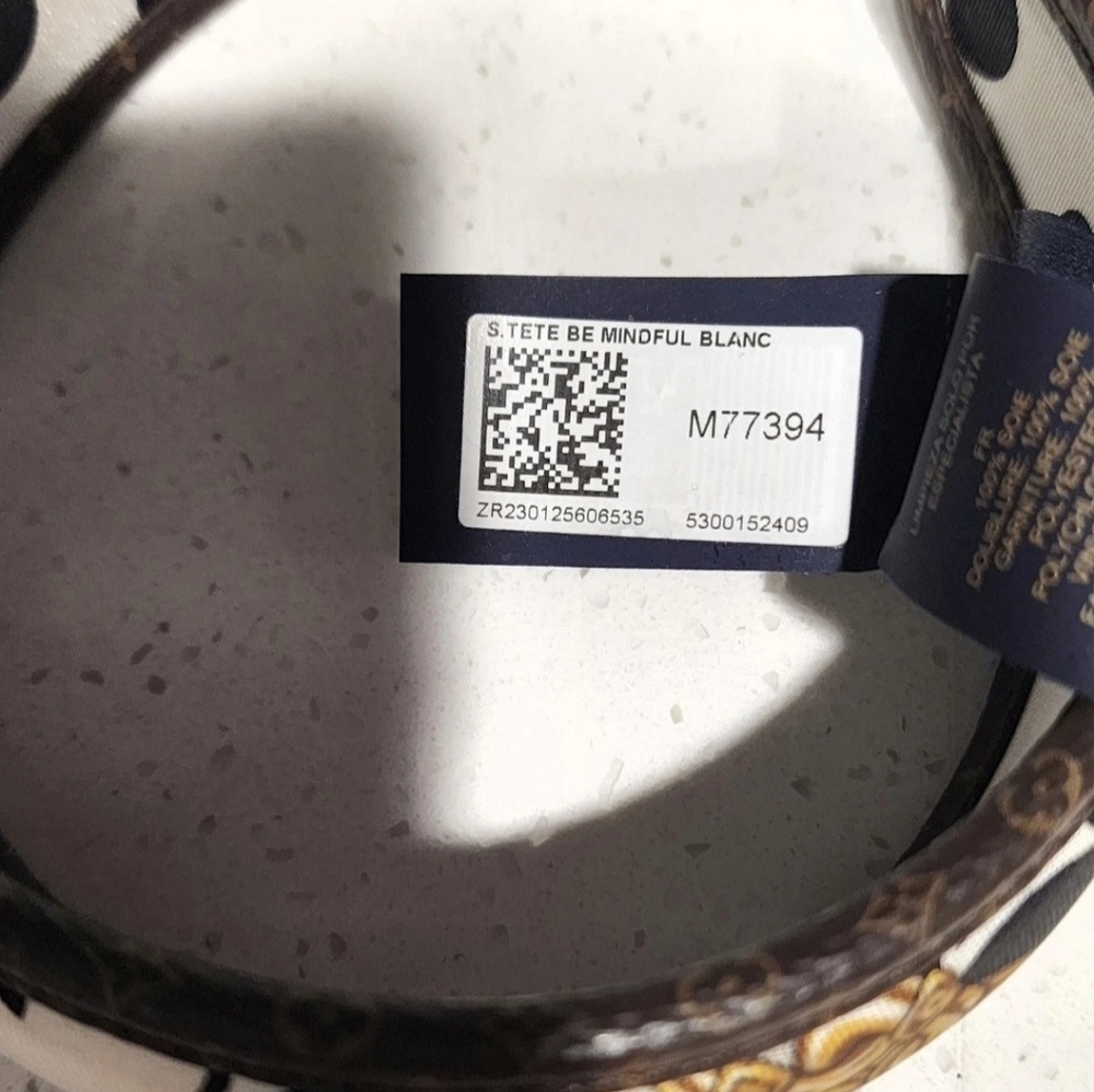 Louis Vuitton NWT "Be Mindful" Blanc Silk Head Band Discontinued - Picture 4 of 8